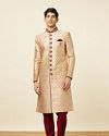 Manyavar Men Plush Biscuit Color Sherwani