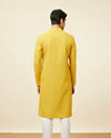 Manyavar Men Mustard Yellow Chikankari Kurta Pajama