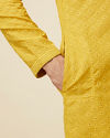 Manyavar Men Mustard Yellow Chikankari Kurta Pajama