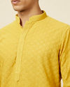 Mustard Yellow Chikankari Kurta Pajama image number 1