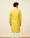 Yellow Self Woven Kurta Pajama Set image number 5