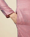 alt message - Manyavar Men Carnation Pink Self Design Kurta Pajama image number 3