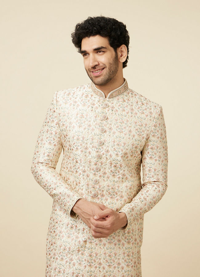 Cream colour outlet sherwani