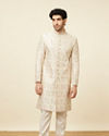 Manyavar Men Plush Cream Color Sherwani Set