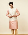 Manyavar Men Off White Boota Print Nehru Jacket