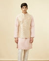 alt message - Manyavar Men Beige Jacket With All Over Motifs image number 2