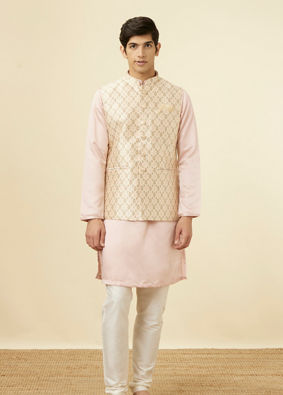 Beige Jacket With All Over Motifs image number 2