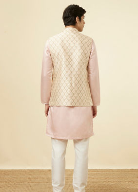 Beige Jacket With All Over Motifs image number 3