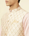 Beige Jacket With All Over Motifs image number 1