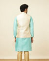 Manyavar Men Biscuit Shade Jacket With Floral Work