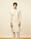 alt message - Manyavar Men Princely Cream Sherwani image number 3