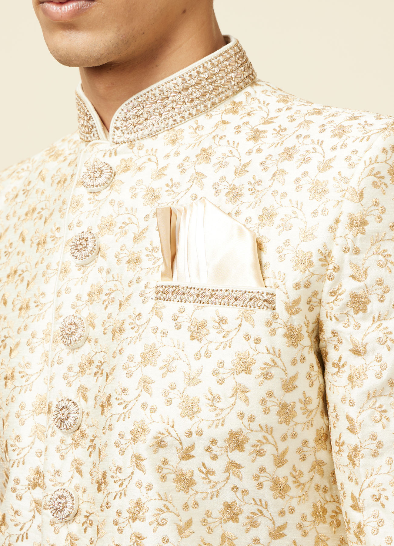 Manyavar Men Princely Cream Sherwani