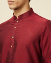 Manyavar Men Maroon Paisley Print Indo Western