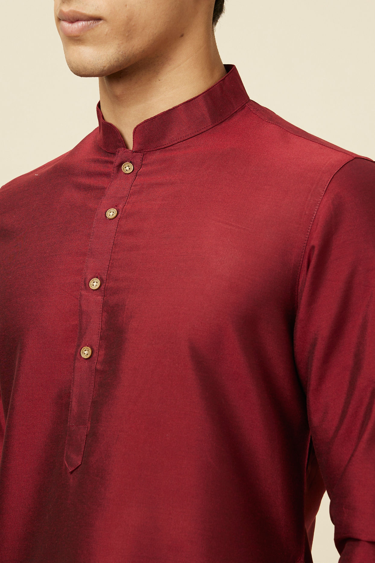 Manyavar Men Maroon Paisley Print Indo Western