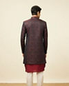 Manyavar Men Maroon Paisley Print Indo Western