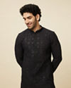 Black Chikankari Kurta Set with Sequin Embroidery image number 0