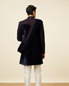 Manyavar Men Enchanting Velvet Blue Indo Western
