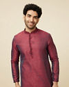 alt message - Manyavar Men Dark Maroon Kurta Pajama image number 0