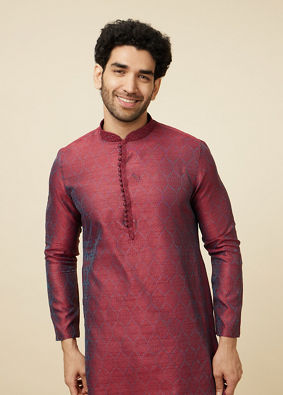 Manyavar Men Dark Maroon Kurta Pajama