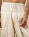 Manyavar Men Frost White Floral Patterned Indo Western Set