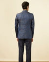 alt message - Manyavar Men Dark Sapphire Blue Paisley Patterned Suit image number 4