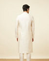 alt message - Manyavar Men Off White Celebration Wear Self Design Kurta Pajama image number 5