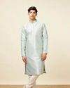 Powder Blue Jacquard Kurta Pajama image number 2