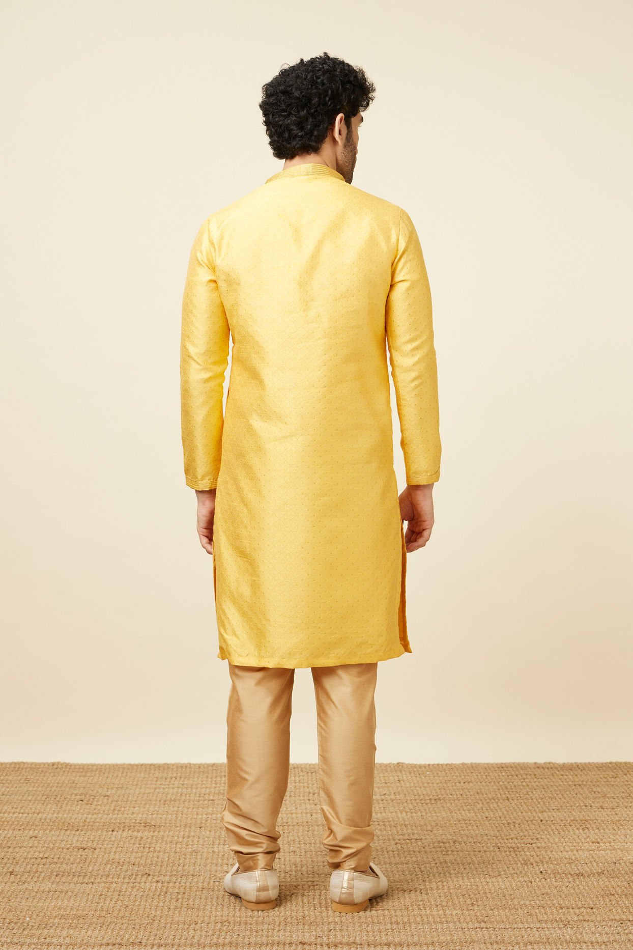 Manyavar Men Vibrant Yellow Kurta Pajama