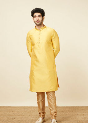 Vibrant Yellow Kurta Pajama image number 2