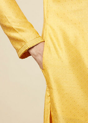 Vibrant Yellow Kurta Pajama image number 3