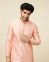 alt message - Manyavar Men Vibrant Rani Pink Kurta Pajama image number 0