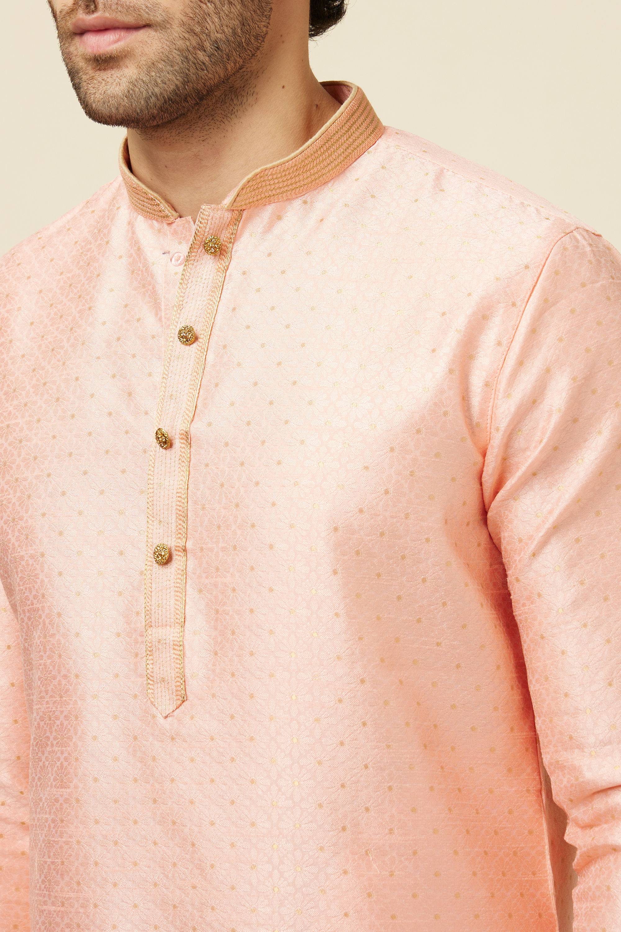 Manyavar Men Vibrant Rani Pink Kurta Pajama