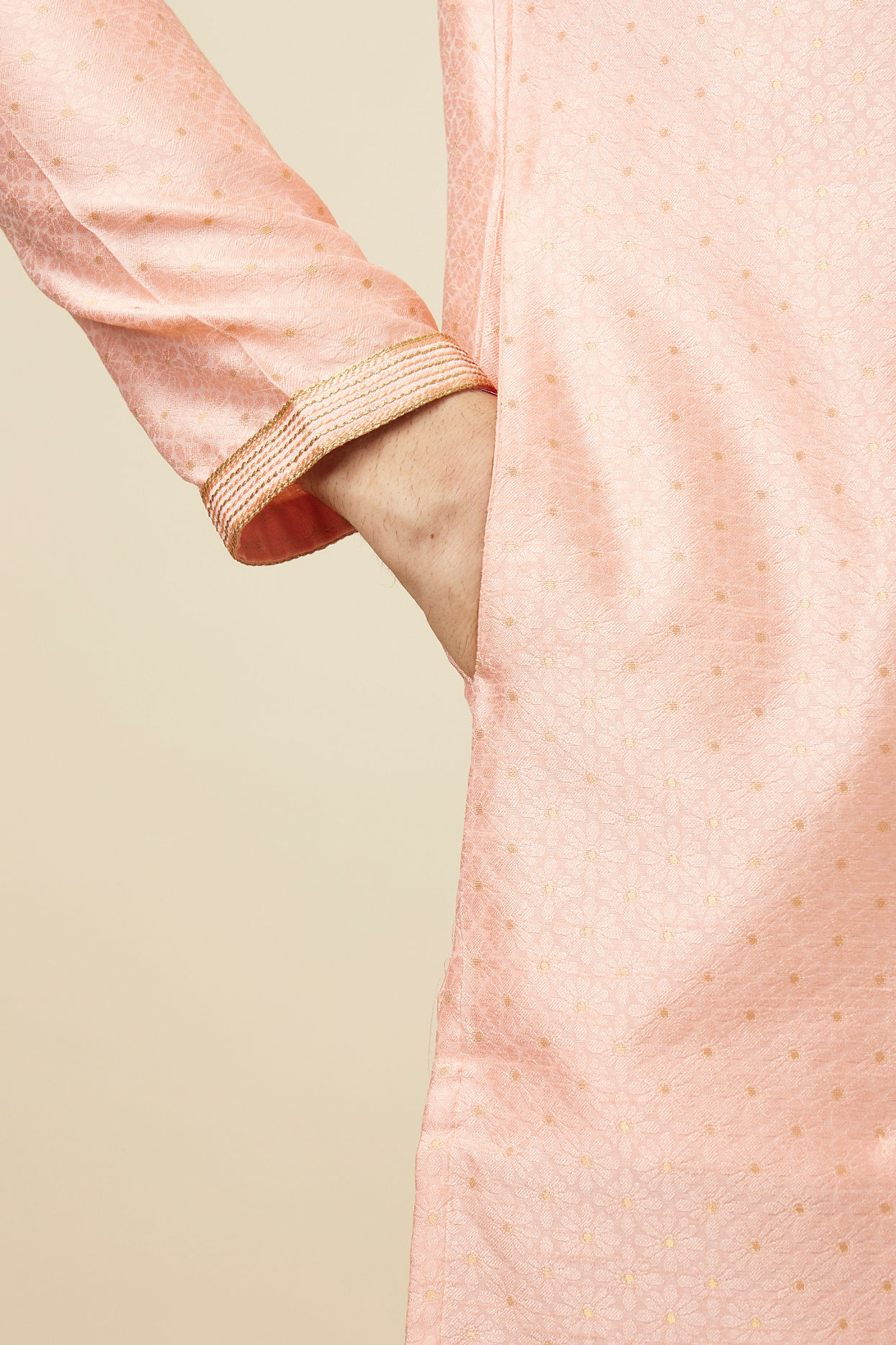 Vibrant Rani Pink Kurta Pajama image number 3