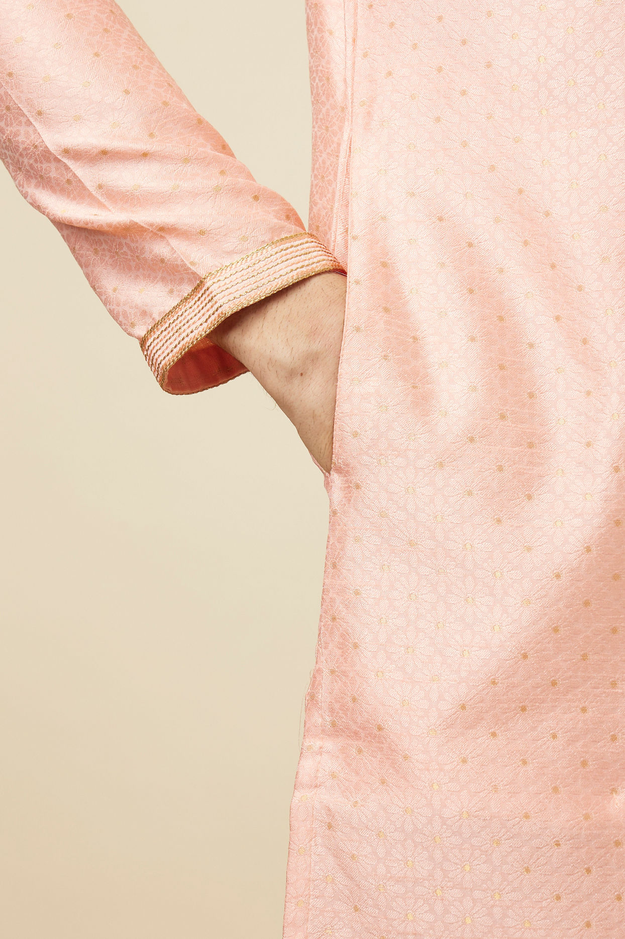 Manyavar Men Vibrant Rani Pink Kurta Pajama