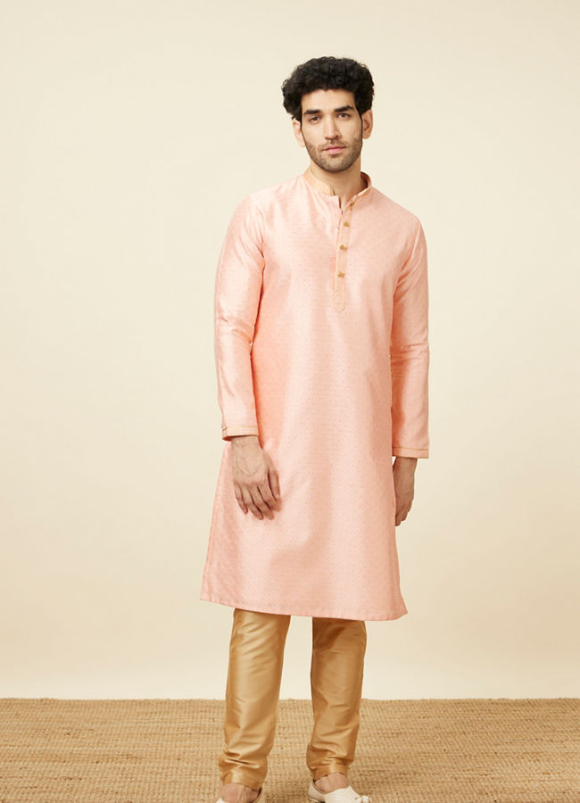Manyavar Men Vibrant Rani Pink Kurta Pajama