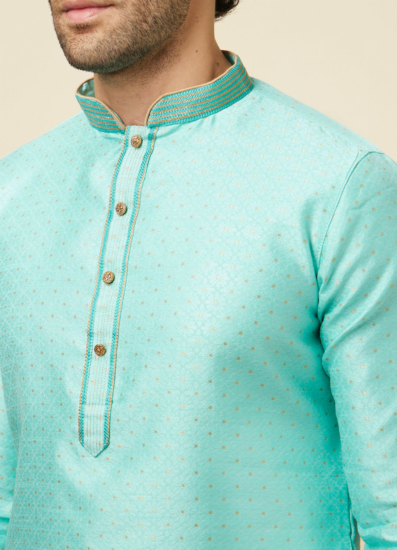 Manyavar Men Vibrant Green Kurta Pajama