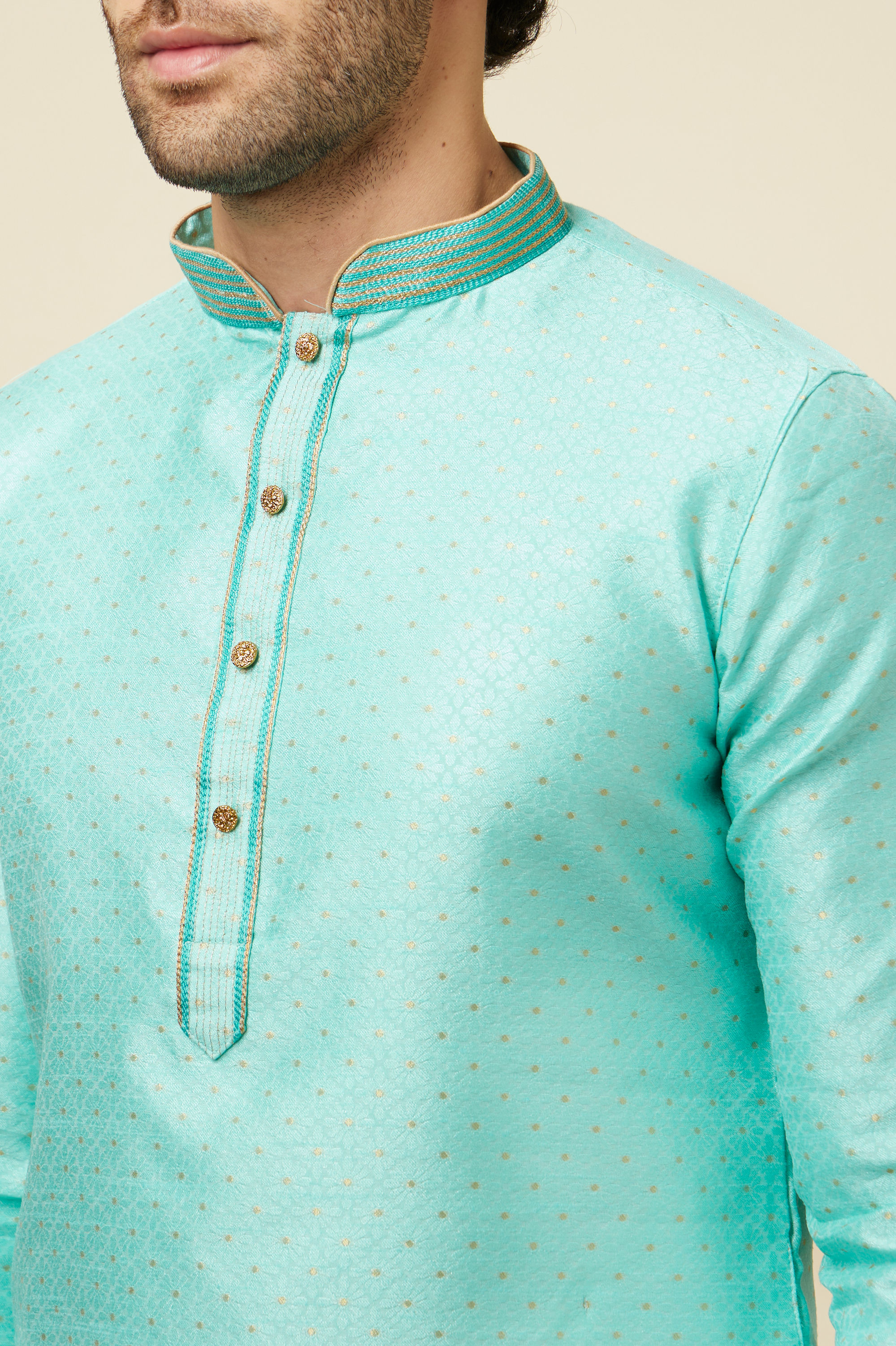 Manyavar Men Vibrant Green Kurta Pajama