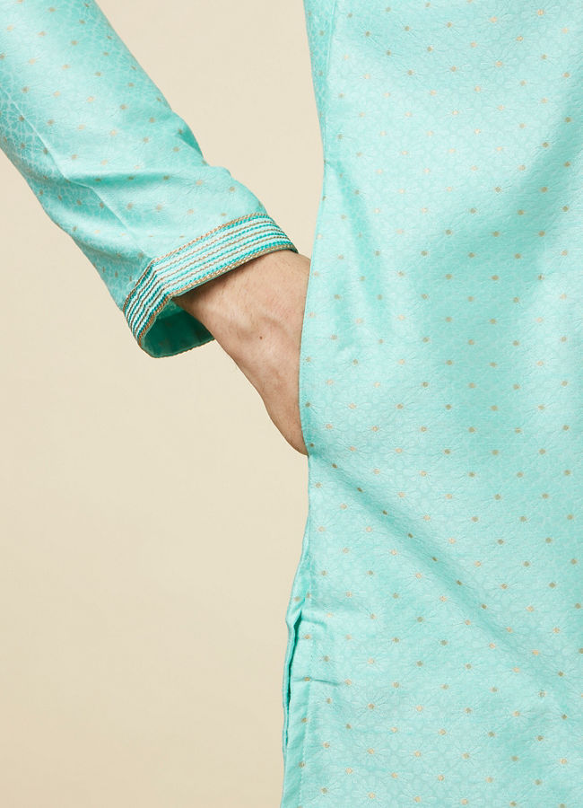 Manyavar Men Vibrant Green Kurta Pajama