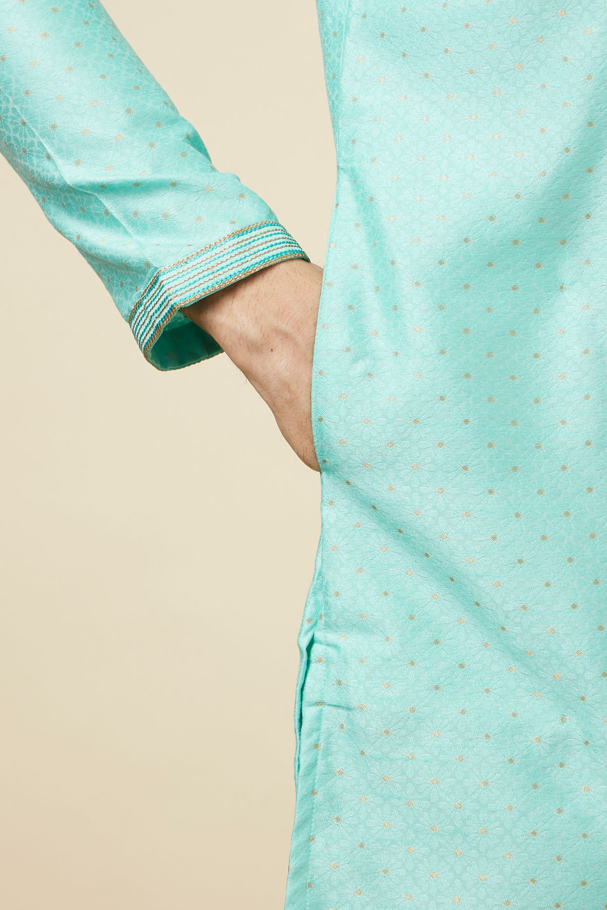 Manyavar Men Vibrant Green Kurta Pajama