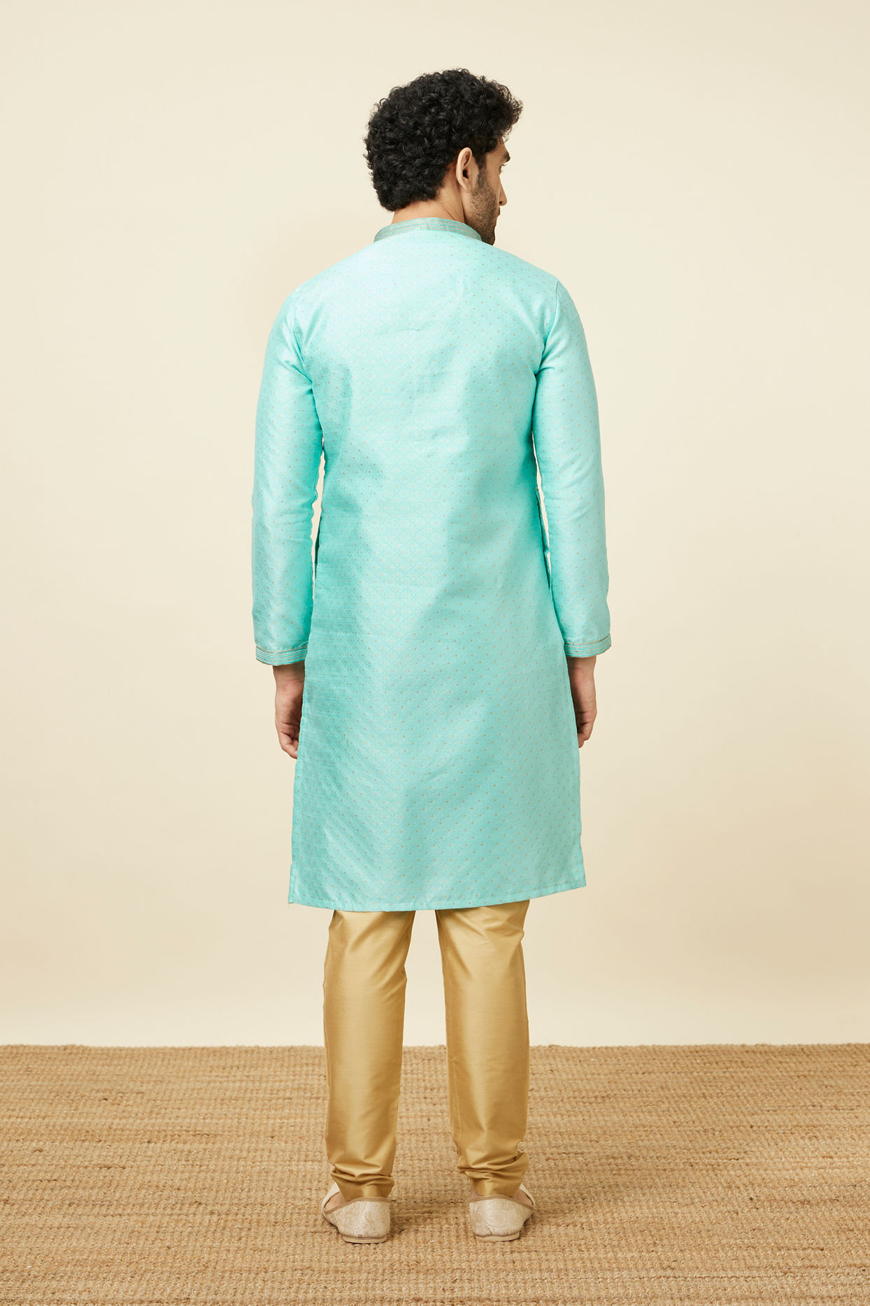 Manyavar Men Vibrant Green Kurta Pajama