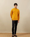 Manyavar Men Amber Orange Angrakha Style Short Kurta