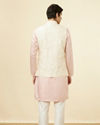 alt message - Manyavar Men Cream Self Design Jacket image number 3