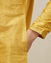 Manyavar Men Aurora Gold Vertical Patterned Kurta Set