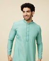 Sea Blue Solid Kurta Pajama