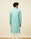 Manyavar Men Sea Blue Solid Kurta Pajama