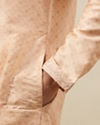 Manyavar Men Cream Pink Floral Grid Printed Kurta Set