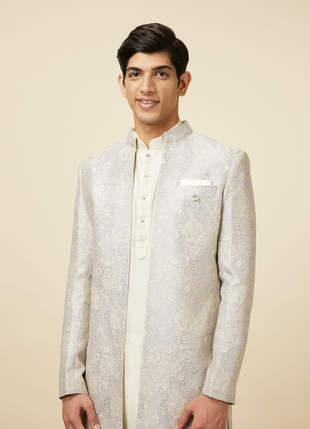 Manyavar Men Lilac Indo Western Set