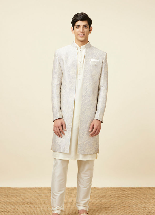 Manyavar Men Lilac Indo Western Set
