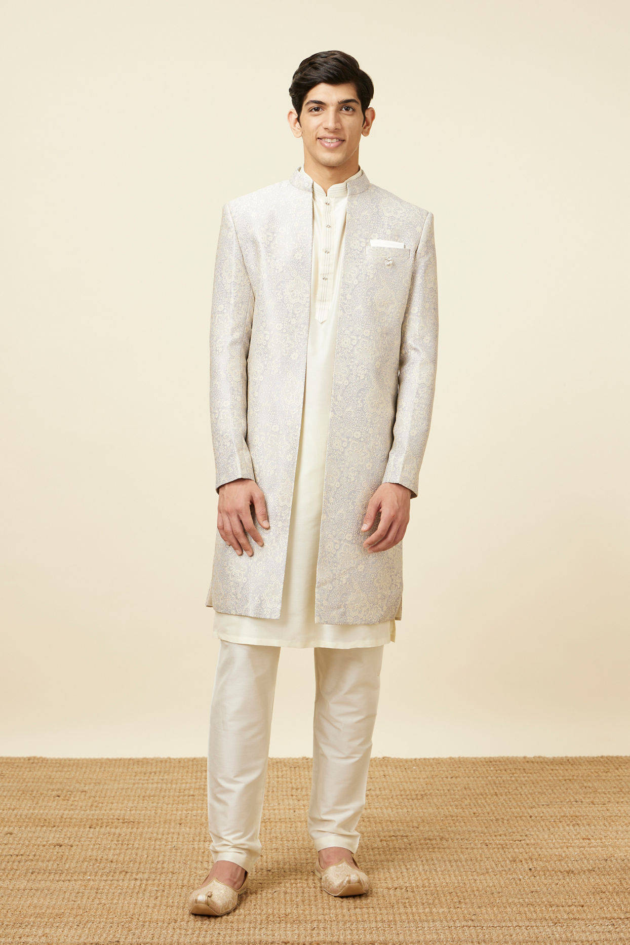 Manyavar Men Lilac Indo Western Set