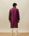 Manyavar Men Magenta Pink Vertical Striped Kurta Set